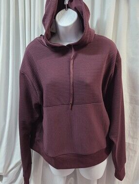 DSG Burgundy Ribbed Pullover Hoodie